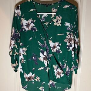 West Kei Green Floral Blouse